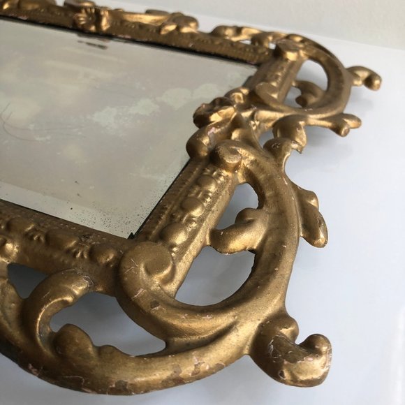 Antique French Beveled Mirror/Plateau - Picture 4 of 7